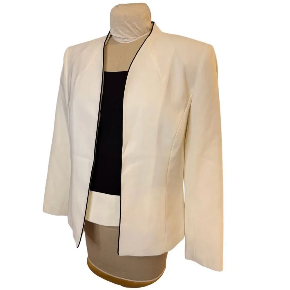 Sag Harbor Jacket/Blazer & Tank 2Pcs Open Front Jacket Peplum Shell Sz. 16
